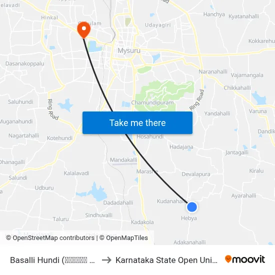 Basalli Hundi (ಬಸಳ್ಳಿ ಹುಂಡಿ) to Karnataka State Open University map