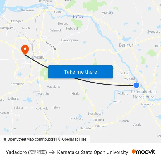 Yadadore (ಯಾದದೊರೆ) to Karnataka State Open University map