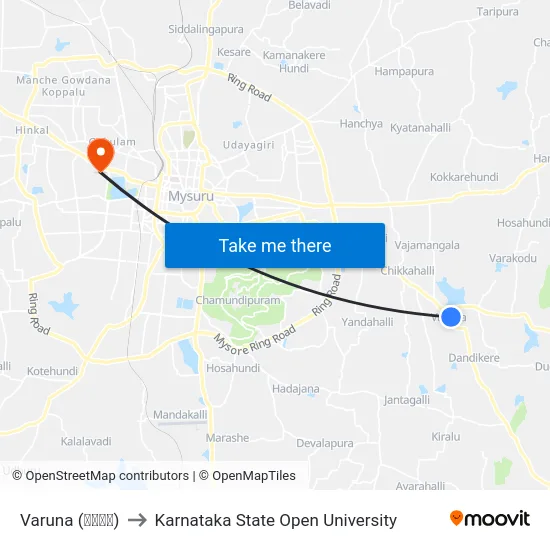 Varuna (ವರುಣ) to Karnataka State Open University map