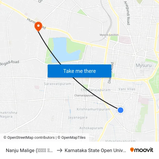Nanju Malige (ನಂಜು ಮಳಿಗೆ) to Karnataka State Open University map