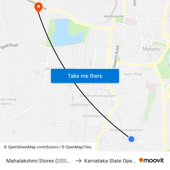 Mahalakshmi Stores (ಮಹಾಲಕ್ಷ್ಮೀ ಸ್ಟೋರ‍್ಸ್‌) to Karnataka State Open University map