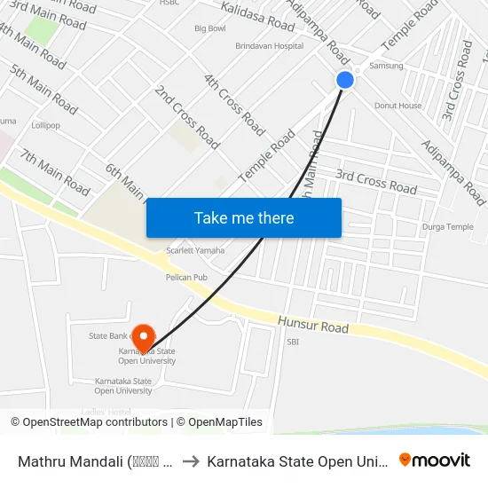 Mathru Mandali (ಮಾತೃ ಮಂಡಳಿ) to Karnataka State Open University map