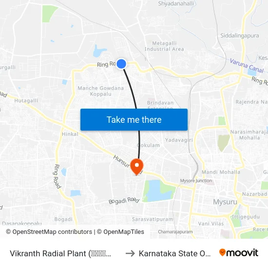 Vikranth Radial Plant (ವಿಕ್ರಾಂತ್ ರೇಡಿಯಲ್ ಪ್ಲಾಂಟ್) to Karnataka State Open University map