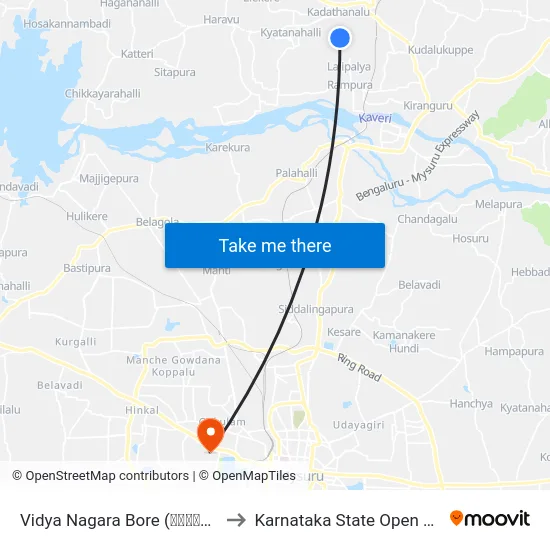 Vidya Nagara Bore (ವಿದ್ಯಾನಗರ ಬೋರ್) to Karnataka State Open University map