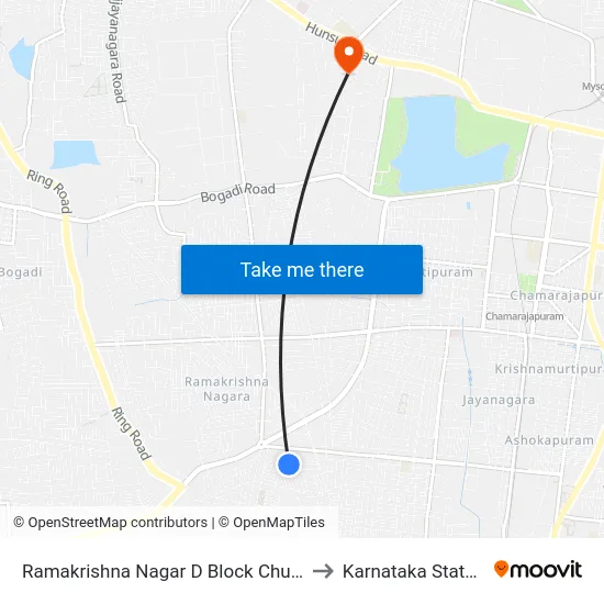 Ramakrishna Nagar D Block Church (ರಾಮಕೃಷ್ಣನಗರ ಡಿ ಬ್ಲಾಕ್ ಚರ್ಚ್) to Karnataka State Open University map