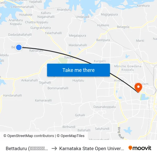 Bettaduru (ಬೆಟ್ಟದೂರು) to Karnataka State Open University map