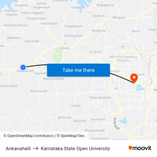 Ankanahalli to Karnataka State Open University map