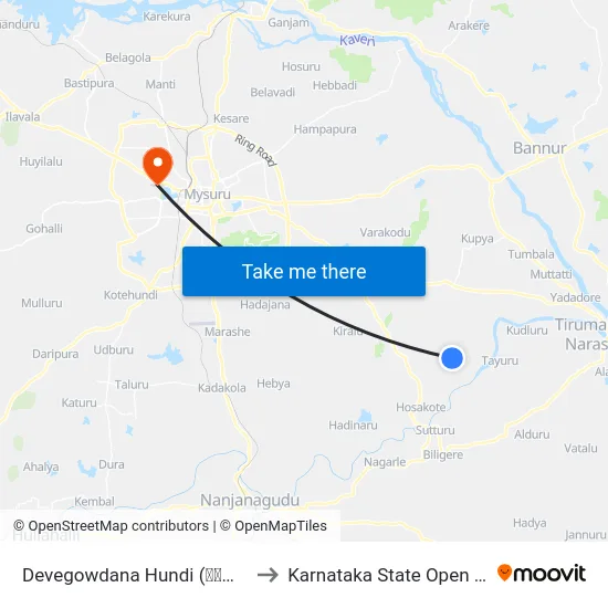 Devegowdana Hundi (ದೇವೇಗೌಡನ ಹುಂಡಿ) to Karnataka State Open University map