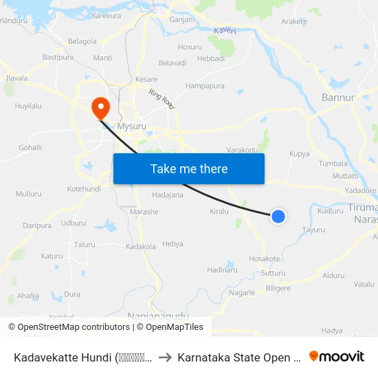 Kadavekatte Hundi (ಕಡವೇಕಟ್ಟೆ ಹುಂಡಿ) to Karnataka State Open University map