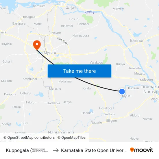 Kuppegala (ಕುಪ್ಪೇಗಾಲ) to Karnataka State Open University map