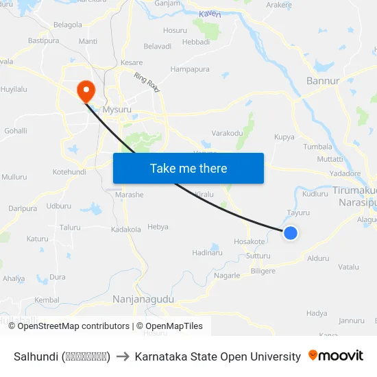 Salhundi (ಸಾಲಹುಂಡಿ) to Karnataka State Open University map