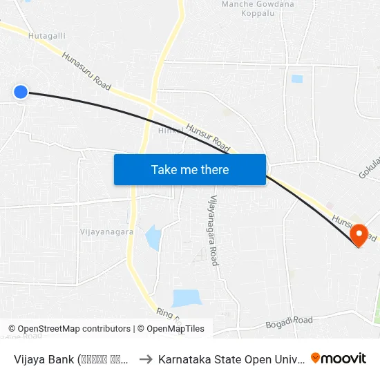 Vijaya Bank (ವಿಜಯಾ ಬ್ಯಾಂಕ್) to Karnataka State Open University map