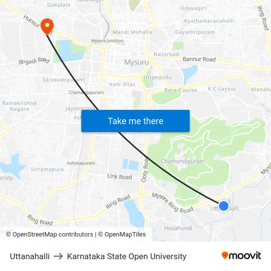 Uttanahalli to Karnataka State Open University map