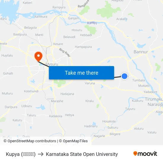 Kupya (ಕುಪ್ಯ) to Karnataka State Open University map