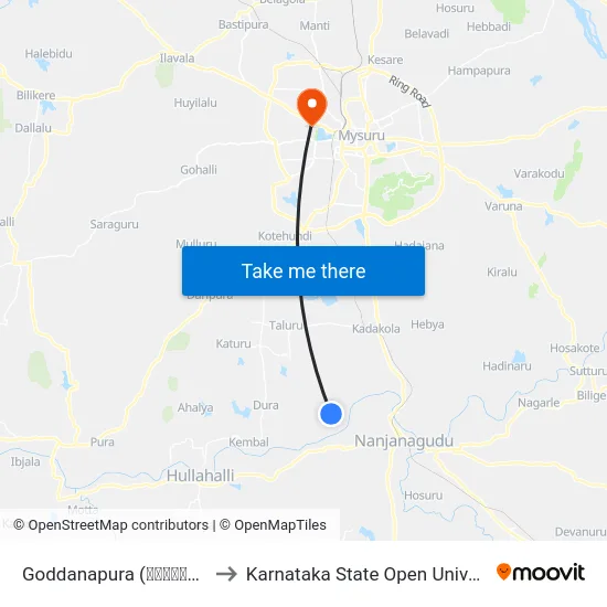 Goddanapura (ಗೊಡ್ಡನಪುರ) to Karnataka State Open University map