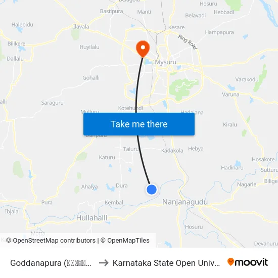 Goddanapura (ಗೊಡ್ಡನಪುರ) to Karnataka State Open University map