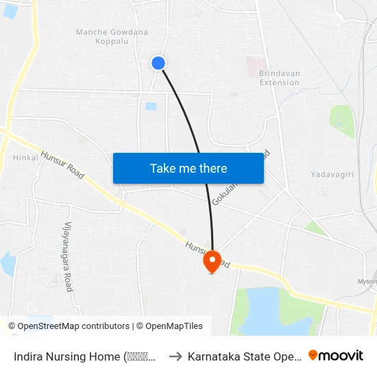 Indira Nursing Home (ಇಂದಿರಾ ನರ್ಸಿಂಗ್ ಹೋಮ್) to Karnataka State Open University map