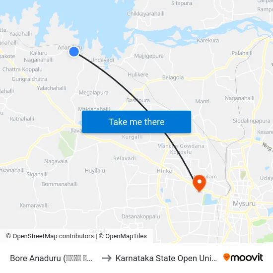 Bore Anaduru (ಬೋರ್‌ ಆನಂದೂರು) to Karnataka State Open University map