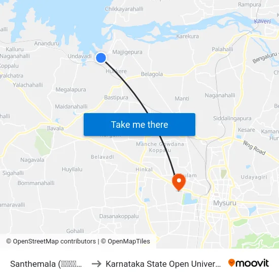 Santhemala (ಸಂತೇಮಾಲ) to Karnataka State Open University map