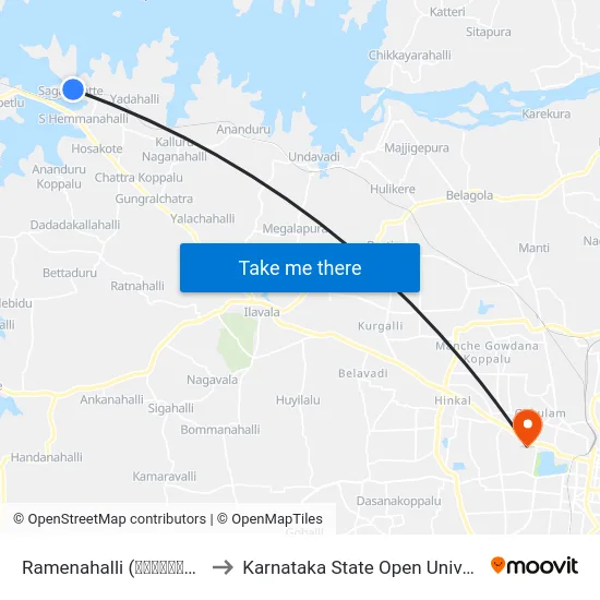 Ramenahalli (ರಾಮೇನಹಳ್ಳಿ) to Karnataka State Open University map