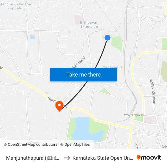 Manjunathapura (ಮಂಜುನಾಥ ಪುರ) to Karnataka State Open University map