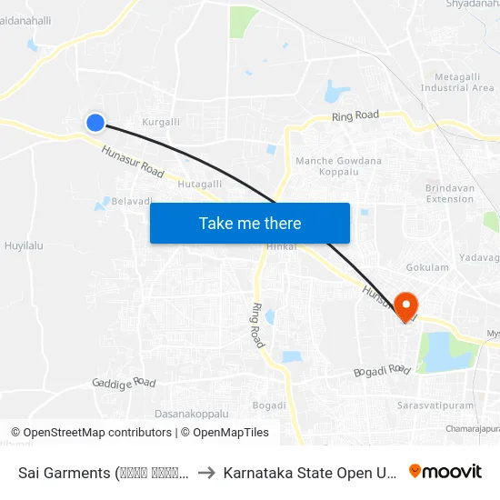 Sai Garments (ಸಾಯಿ ಗಾರ್ಮೆಂಟ್ಸ್) to Karnataka State Open University map