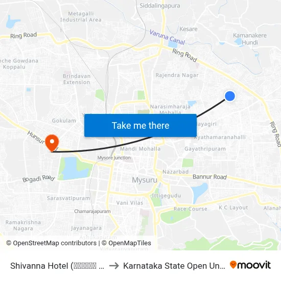 Shivanna Hotel (ಶಿವಣ್ಣ ಹೋಟೆಲ್) to Karnataka State Open University map