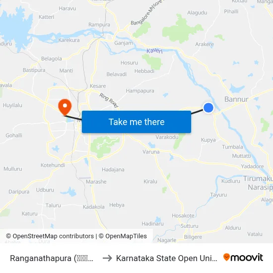 Ranganathapura (ರಂಗನಾಥಪುರ) to Karnataka State Open University map