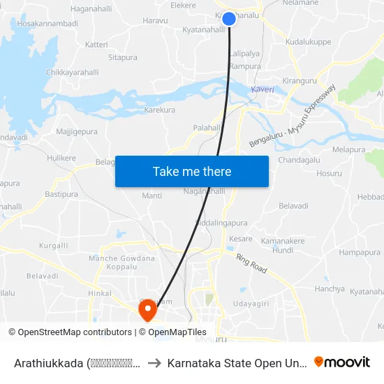 Arathiukkada (ಆರತಿಉಕ್ಕದಹಳ್ಳಿ) to Karnataka State Open University map