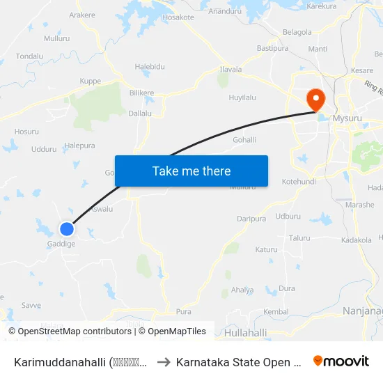Karimuddanahalli (ಕರಿಮುದ್ದನಹಳ್ಳಿ) to Karnataka State Open University map