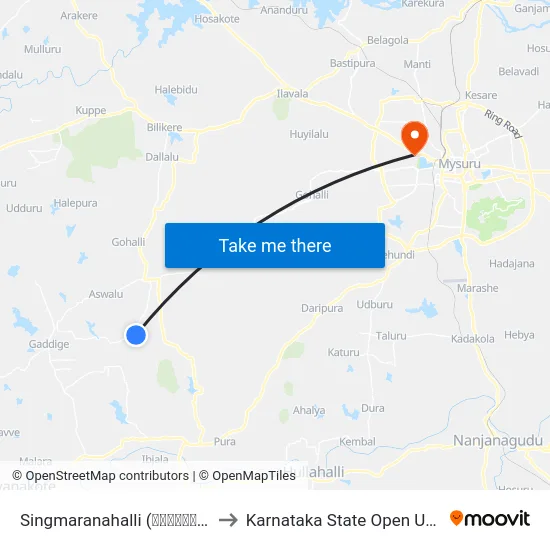 Singmaranahalli (ಸಿಂಗಮಾರನಹಳ್ಳಿ) to Karnataka State Open University map