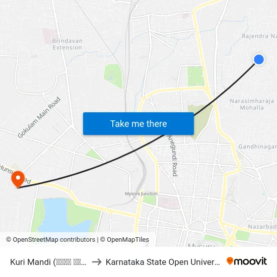 Kuri Mandi (ಕುರಿ ಮಂಡಿ) to Karnataka State Open University map