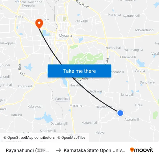 Rayanahundi (ರಾಯನಹುಂಡಿ) to Karnataka State Open University map