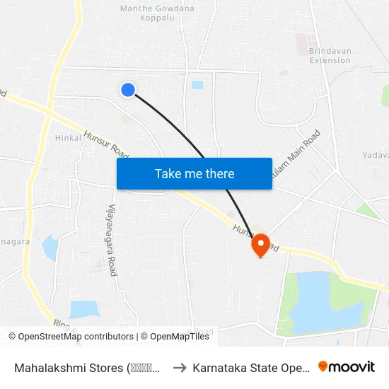 Mahalakshmi Stores (ಮಹಾಲಕ್ಷ್ಮೀ ಸ್ಟೋರ‍್ಸ್) to Karnataka State Open University map