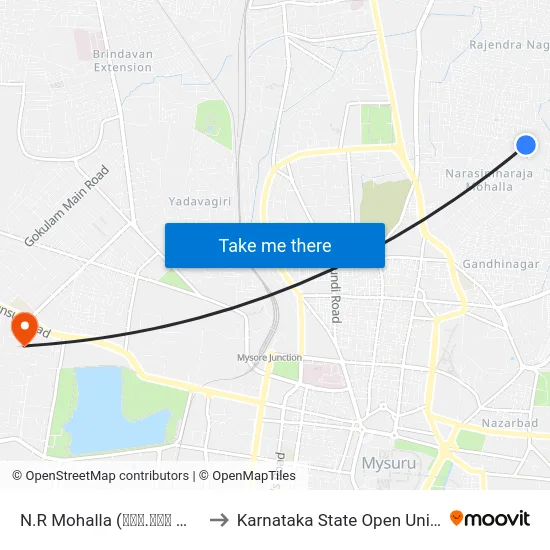 N.R Mohalla (ಎನ್.ಆರ್ ಮೊಹಲ್ಲಾ) to Karnataka State Open University map