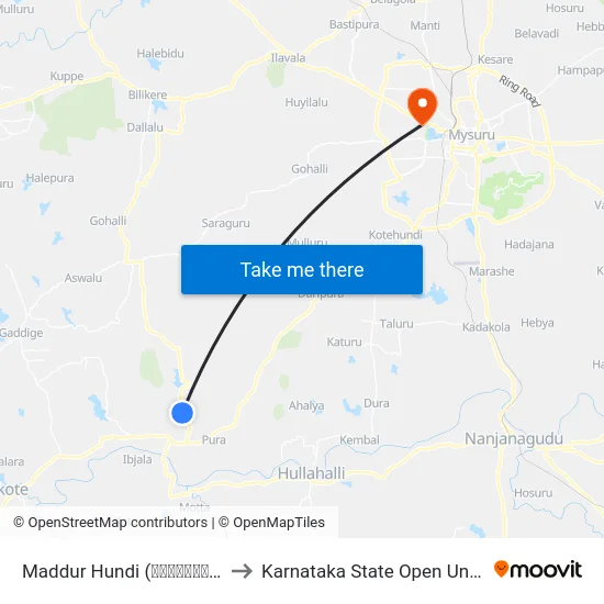Maddur Hundi (ಮದ್ದೂರು ಹುಂಡಿ) to Karnataka State Open University map