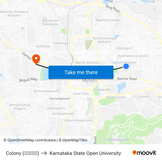 Colony (ಕಾಲೋನಿ) to Karnataka State Open University map