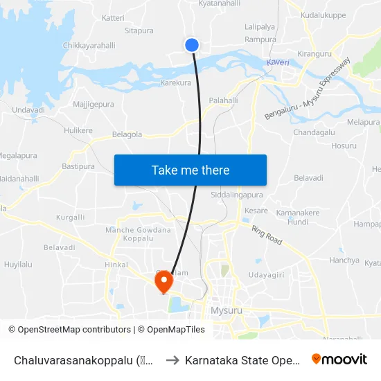 Chaluvarasanakoppalu (ಚಲುವರಸನಕೊಪ್ಪಲು) to Karnataka State Open University map