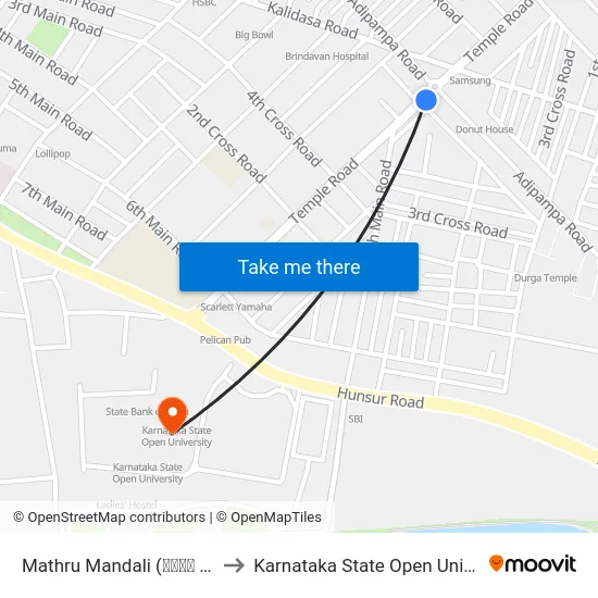 Mathru Mandali (ಮಾತೃ ಮಂಡಳಿ) to Karnataka State Open University map