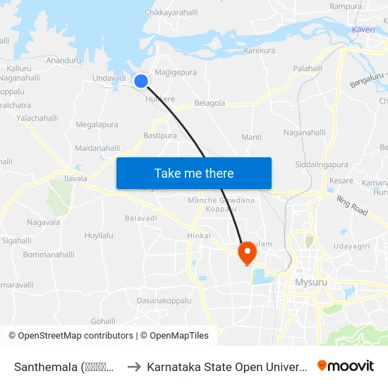 Santhemala (ಸಂತೇಮಾಲ) to Karnataka State Open University map