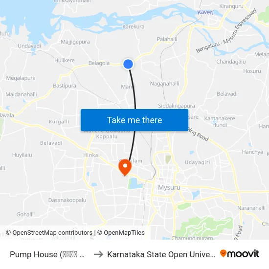 Pump House (ಪಂಪ್‌ ಹೌಸ್) to Karnataka State Open University map