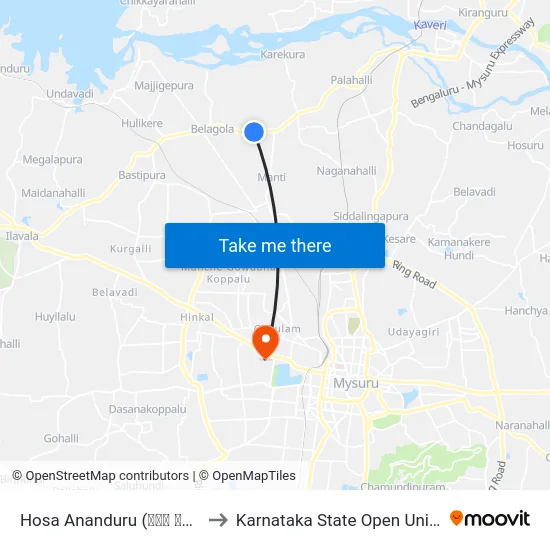 Hosa Ananduru (ಹೊಸ ಆನಂದೂರು) to Karnataka State Open University map
