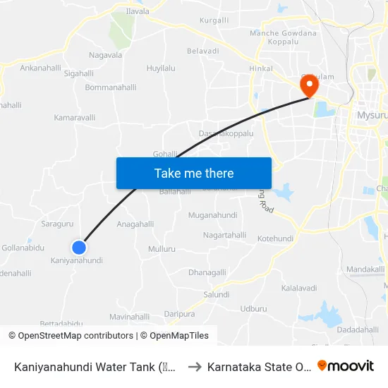 Kaniyanahundi Water Tank (ಕನಿಯನಹುಂಡಿ ವಾಟರ್ ಟ್ಯಾಂಕ್‌) to Karnataka State Open University map