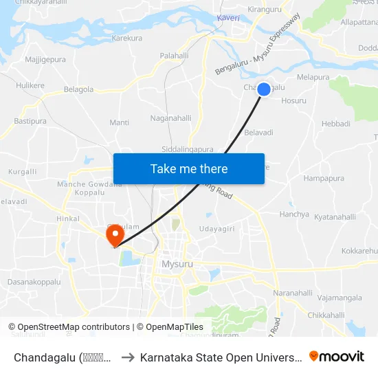 Chandagalu (ಚಂದಗಳು) to Karnataka State Open University map