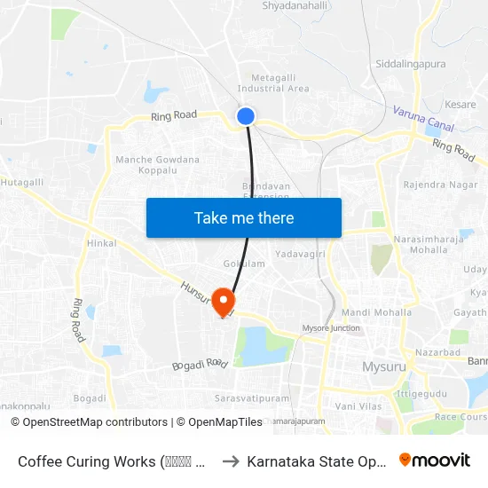 Coffee Curing Works (ಕಾಫಿ ಕ್ಯೂರಿಂಗ್ ವರ್ಕ್ಸ್) to Karnataka State Open University map