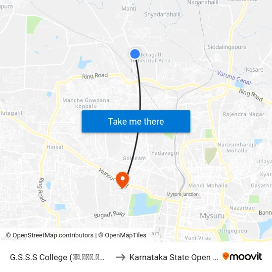 G.S.S.S College (ಜಿ.ಎಸ್.ಎಸ್.ಎಸ್ ಕಾಲೇಜು) to Karnataka State Open University map