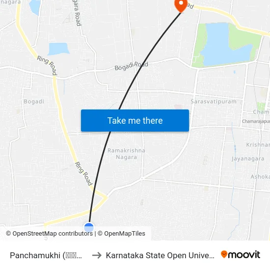 Panchamukhi (ಪಂಚಮುಖಿ) to Karnataka State Open University map