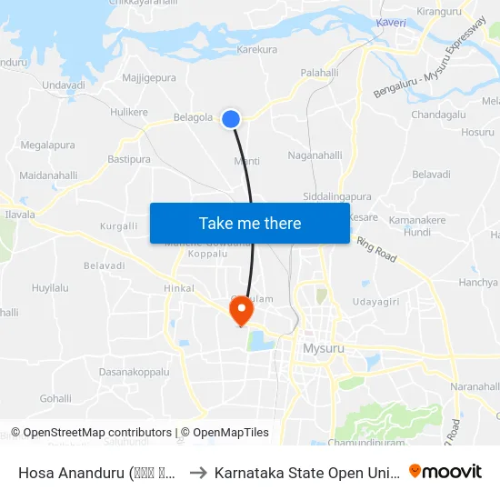 Hosa Ananduru (ಹೊಸ ಆನಂದೂರು) to Karnataka State Open University map