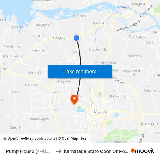 Pump House (ಪಂಪ್‌ ಹೌಸ್) to Karnataka State Open University map