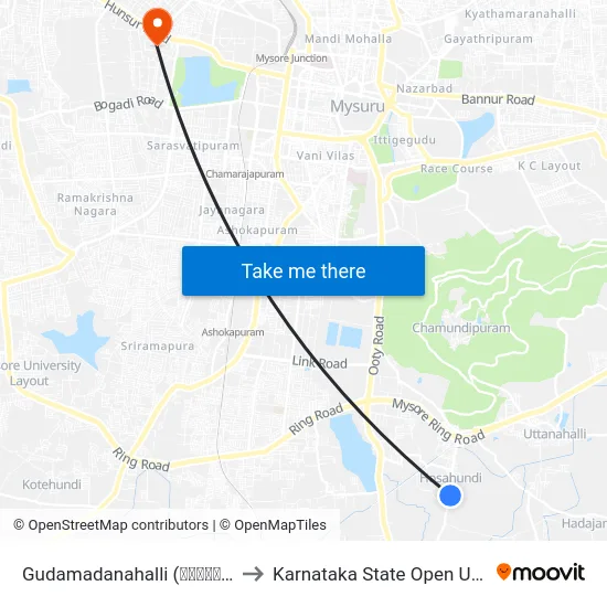 Gudamadanahalli (ಗುಡಮಾದನಹಳ್ಳಿ) to Karnataka State Open University map
